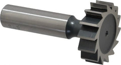 Interstate - 1-1/4" Diam x 3/8" Face Width, Cobalt, 14 Teeth, Shank Connection Woodruff Keyseat Cutter - Uncoated, 2-3/8" OAL x 1/2" Shank, Straight Teeth, ANSI 1210, Old Standard E - Exact Tooling