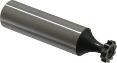 Interstate - 3/8" Diam x 3/32" Face Width, Cobalt, 6 Teeth, Shank Connection Woodruff Keyseat Cutter - Uncoated, 2-3/32" OAL x 1/2" Shank, Straight Teeth, ANSI 303, Old Standard 212 - Exact Tooling