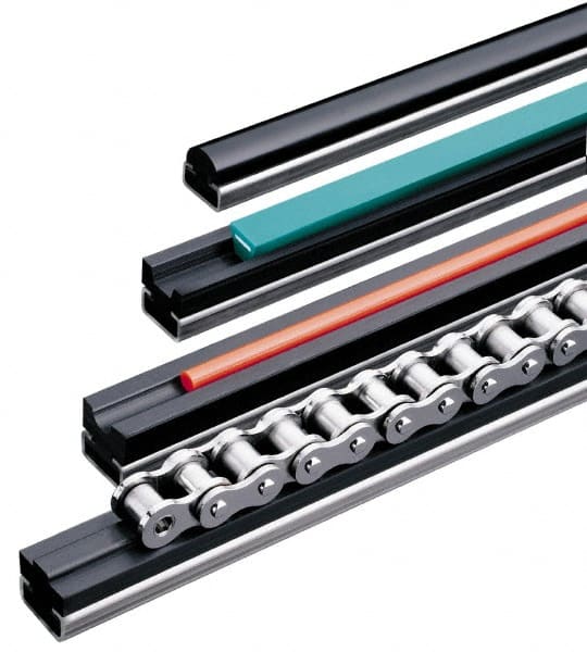 Fenner Drives - 0.59" Guide Height, C5 Mount, UHMW PE, Round Belt Guide - 10" Overall Width x 0.83" Overall Height, Galvanized Steel - Exact Tooling