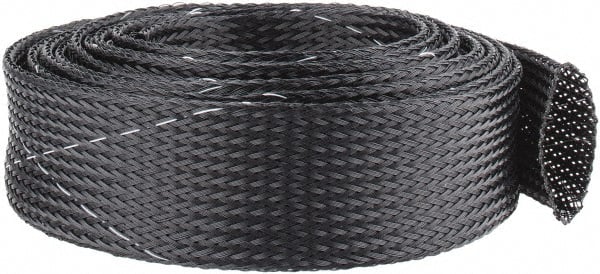 Techflex - Black/White Braided Expandable Cable Sleeve - 10' Coil Length, -103 to 257°F - Exact Tooling