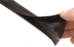 Techflex - Black Braided Cable Sleeve - 3' Coil Length, -103 to 257°F - Exact Tooling