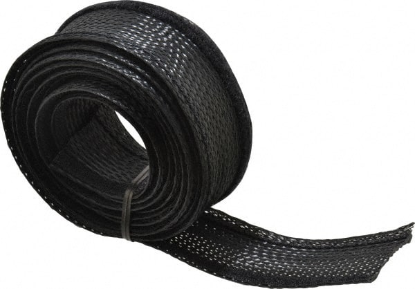 Techflex - Black Braided Cable Sleeve - 10' Coil Length, -103 to 257°F - Exact Tooling