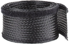 Techflex - Black Braided Cable Sleeve - 3' Coil Length, -103 to 257°F - Exact Tooling
