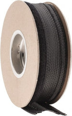 Techflex - Black Braided Cable Sleeve - 25' Coil Length, -103 to 257°F - Exact Tooling