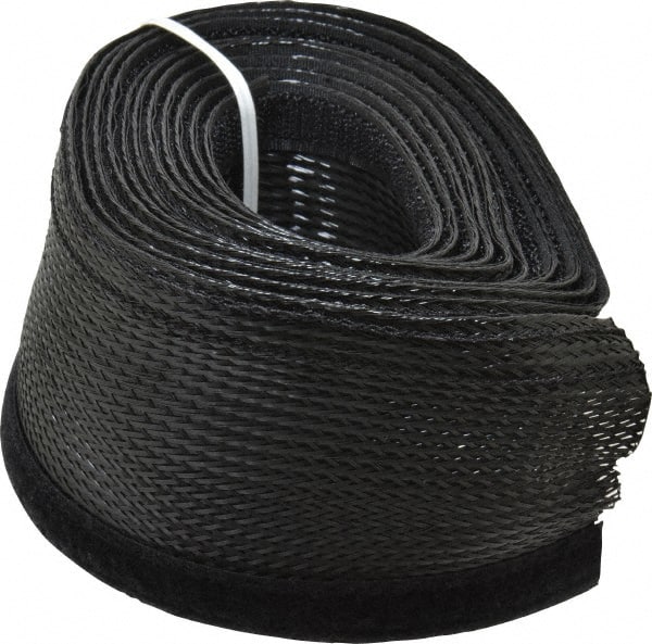 Techflex - Black Braided Cable Sleeve - 10' Coil Length, -103 to 257°F - Exact Tooling