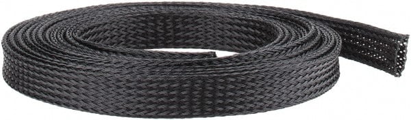 Techflex - Black Braided Expandable Cable Sleeve - 10' Coil Length, -103 to 257°F - Exact Tooling