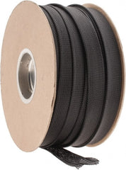 Techflex - Black Braided Expandable Cable Sleeve - 250' Coil Length, -103 to 257°F - Exact Tooling