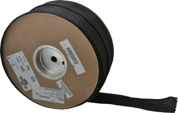 Techflex - Black Braided Expandable Cable Sleeve - 200' Coil Length, -103 to 257°F - Exact Tooling