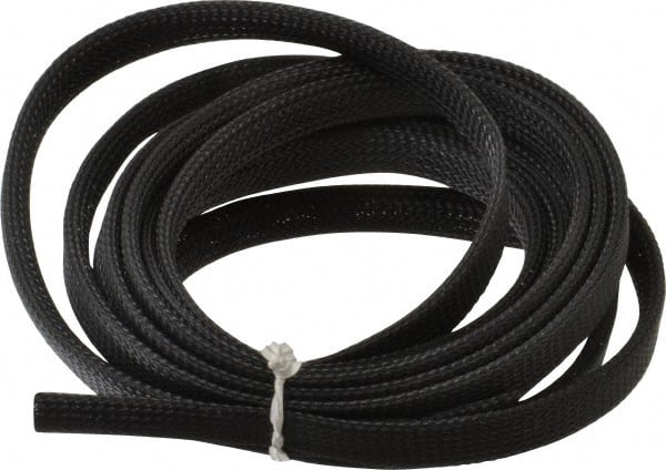 Techflex - Black Braided Expandable Cable Sleeve - 10' Coil Length, -103 to 257°F - Exact Tooling