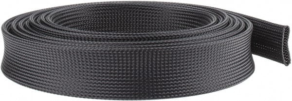 Techflex - Black Braided Expandable Cable Sleeve - 10' Coil Length, -103 to 257°F - Exact Tooling