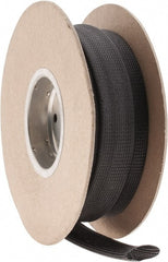 Techflex - Black Braided Expandable Cable Sleeve - 50' Coil Length, -103 to 257°F - Exact Tooling