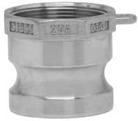 EVER-TITE Coupling Products - 4" Stainless Steel Cam & Groove Suction & Discharge Hose Male Adapter Female NPT Thread - Part A, 4" Thread, 100 Max psi - Exact Tooling