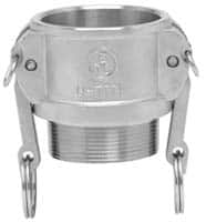 EVER-TITE Coupling Products - 1-1/2" Aluminum Cam & Groove Suction & Discharge Hose Female Coupler Male NPT Thread - Part B, 1-1/2" Thread, 250 Max psi - Exact Tooling