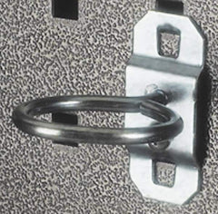 Triton - 1" ID, 3/16" Diam, 1-5/8" Long Single Ring Tool Holder Pegboard Hook - 1-7/8" Projection, Steel - Exact Tooling