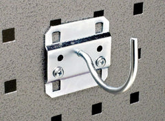 Triton - 2" ID, 3/16" Diam, 2-1/4" Long Pegboard Curved Hook Pegboard Hook - 2-1/2" Projection, Steel - Exact Tooling