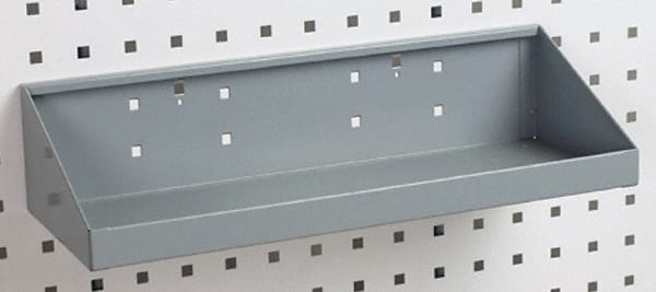 Triton - 18" Long LocBoard Shelf Pegboard Hook - 6-11/16" Projection, Steel - Exact Tooling