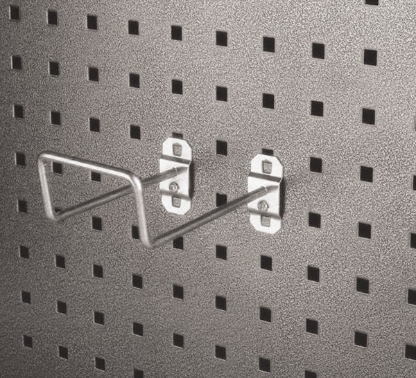 Triton - 1/4" Diam, 8" Long Double Closed End Loop Pegboard Hook - 8-3/4" Projection, 80° Bend, 2" Bend Length, Steel - Exact Tooling