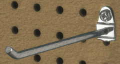 Triton - 3/16" Diam, 2-1/2" Long Single Angled End Pegboard Hook - 3-1/8" Projection, 30° Bend, 1/2" Bend Length, Steel - Exact Tooling