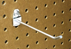 Triton - 3/16" Diam, 4" Long Single Angled End Pegboard Hook - 4-5/8" Projection, 30° Bend, 1/2" Bend Length, Steel - Exact Tooling