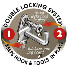 Triton - 1/4" Diam, 6" Long Single Angled End Pegboard Hook - 6-3/32" Projection, 30° Bend, 1/2" Bend Length, Steel - Exact Tooling