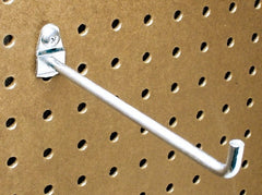 Triton - 1/4" Diam, 6" Long Single Angled End Pegboard Hook - 6-3/8" Projection, 90° Bend, 1/2" Bend Length, Steel - Exact Tooling