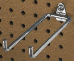 Triton - 1/4" Diam, 5-3/4" Long Double Arm Pegboard Hook - 6-1/4" Projection, 80° Bend, 3/4" Bend Length, Steel - Exact Tooling