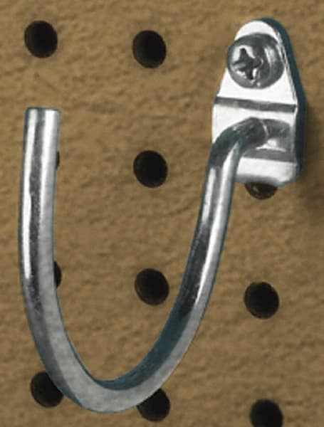 Triton - 2" ID, 3/16" Diam, 2-1/4" Long Curved Pegboard Hook - 2-5/8" Projection, Steel - Exact Tooling