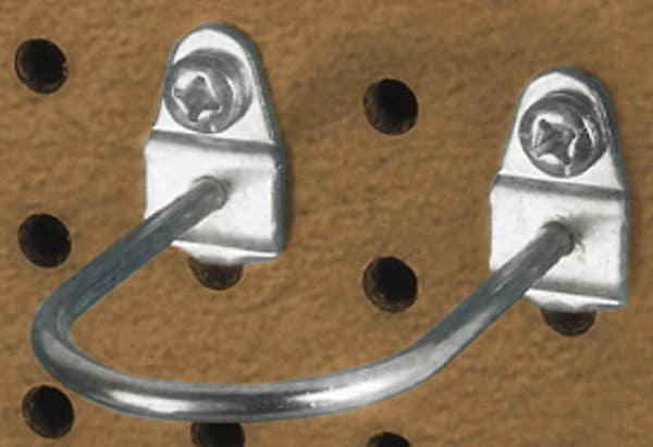 Triton - 3/16" Diam, 2-7/8" Long Double Mount U Shape Pegboard Hook - 3" Projection, Steel - Exact Tooling