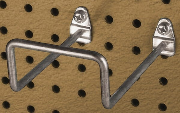 Triton - 2-3/4" ID, 1/4" Diam, 5" Long Double Closed End Loop Pegboard Hook - 5-5/8" Projection, 80° Bend, 2" Bend Length, Steel - Exact Tooling
