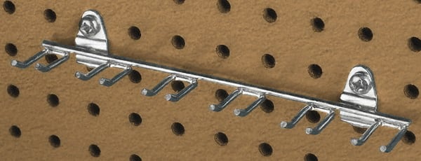 Triton - 1-13/32" Long Multi-Prong Tool/Wrench Holder Pegboard Hook - 1-1/2" Projection, Steel - Exact Tooling