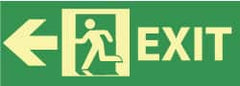 NMC - Exit, Plastic Exit Sign - 14" Wide x 5" High, Glow-in-the-Dark - Exact Tooling