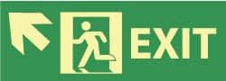 NMC - Exit, Plastic Exit Sign - 14" Wide x 5" High, Glow-in-the-Dark - Exact Tooling