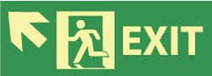 NMC - Exit, Plastic Exit Sign - 14" Wide x 5" High, Glow-in-the-Dark - Exact Tooling