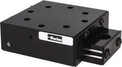 Parker - 18.2 Kg Capacity, M5 Mount Hole, 25mm Travel, Ball Bearing Slide Table - 8 Mounting Holes, 66-1/2mm Long x 66-1/2mm Wide x 25.4mm High - Exact Tooling
