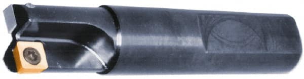 Cutting Tool Technologies - 3/4" Cut Diam, 0.28" Max Depth of Cut, 3/4" Shank Diam, 3.03" OAL, Indexable Square Shoulder End Mill - SPEH 2.522 Inserts, Weldon Shank, 90° Lead Angle, Through Coolant - Exact Tooling