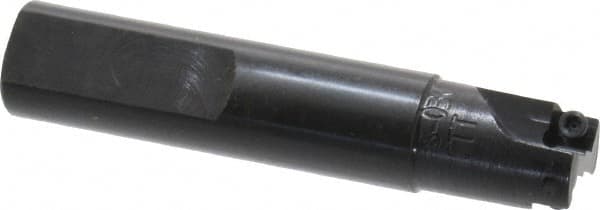 Cutting Tool Technologies - 5/8" Cut Diam, 0.22" Max Depth of Cut, 5/8" Shank Diam, 3.12" OAL, Indexable Square Shoulder End Mill - SPEH 222 Inserts, Weldon Shank, 90° Lead Angle - Exact Tooling