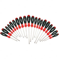 Wiha - 20 Piece Slotted, Phillips, Torx, Square & Pozidriv Screwdriver Set - Bit Sizes: Philips #0, #1 & #2, Posidriv Point #1 & #2, Torx T-6, T-8, T-10, T-15, T-20, T-25 & T-30, Comes in Box - Exact Tooling