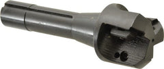 APT - 45° Lead Angle, 2" Max Cut Diam, 2" Min Cut Diam, 0.4063" Max Depth of Cut, Indexable Chamfer and Angle End Mill - 3 Inserts, SPG, SPU Insert Style, 5" OAL, Taper Shank - Exact Tooling