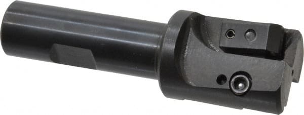 APT - 1-1/4" Cut Diam, 0.65" Max Depth of Cut, 3/4" Shank Diam, 3-7/8" OAL, Indexable Square Shoulder End Mill - TPC 32..., TPG 32., TPU 32. Inserts, Weldon Shank, 90° Lead Angle, Series Tri-Dex - Exact Tooling