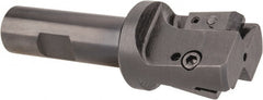 APT - 1-3/8" Cut Diam, 0.65" Max Depth of Cut, 3/4" Shank Diam, 3-7/8" OAL, Indexable Square Shoulder End Mill - TPC 32..., TPG 32., TPU 32. Inserts, Weldon Shank, 90° Lead Angle, Series Tri-Dex - Exact Tooling