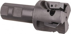 APT - 1-3/4" Cut Diam, 0.65" Max Depth of Cut, 1" Shank Diam, 3-7/8" OAL, Indexable Square Shoulder End Mill - TPC 32..., TPG 32., TPU 32. Inserts, Weldon Shank, 90° Lead Angle, Series Tri-Dex - Exact Tooling