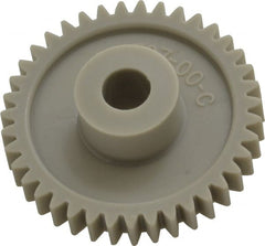 Made in USA - 48 Pitch, 1-5/8" Pitch Diam, 1.708" OD, 39 Tooth Spur Gear - 1/4" Face Width, 5/16" Bore Diam, 43/64" Hub Diam, 20° Pressure Angle, Acetal - Exact Tooling