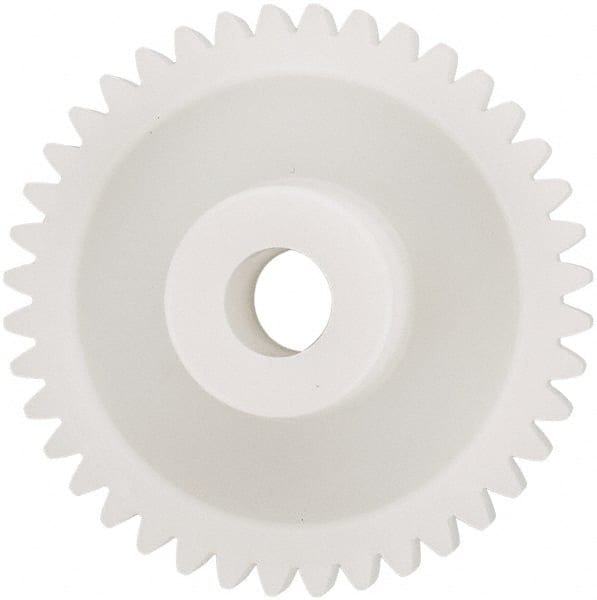 Made in USA - 48 Pitch, 1.666" Pitch Diam, 1-3/4" OD, 40 Tooth Spur Gear - 1/4" Face Width, 5/16" Bore Diam, 43/64" Hub Diam, 20° Pressure Angle, Acetal - Exact Tooling
