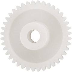 Made in USA - 48 Pitch, 1.666" Pitch Diam, 1-3/4" OD, 40 Tooth Spur Gear - 1/4" Face Width, 5/16" Bore Diam, 43/64" Hub Diam, 20° Pressure Angle, Acetal - Exact Tooling