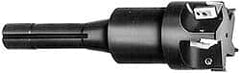 APT - 1-1/2" Cut Diam, 0.65" Max Depth of Cut, 8-1/4" OAL, Indexable Square Shoulder End Mill - TPC 32..., TPG 32., TPU 32. Inserts, R8 90° Lead Angle, Series Tri-Dex - Exact Tooling