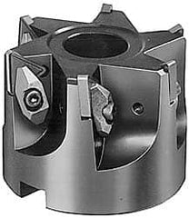 APT - 1-1/4" Cut Diam, 0.87" Max Depth of Cut, 1-1/4" Shank Diam, Indexable Square Shoulder End Mill - TNMG 43. Inserts, Weldon Shank, 90° Lead Angle, Series Dyna-Mill - Exact Tooling