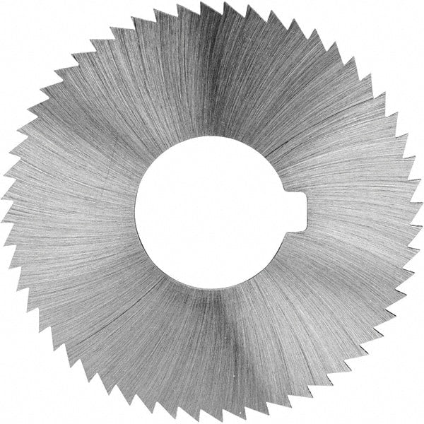 Made in USA - 2-3/4" Diam x 0.006" Blade Thickness x 1" Arbor Hole Diam, 72 Tooth Slitting and Slotting Saw - Arbor Connection, Right Hand, Uncoated, High Speed Steel, Concave Ground, Contains Keyway - Exact Tooling