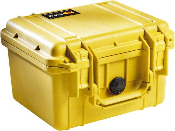 Pelican Products, Inc. - 9-11/16" Wide x 6-7/8" High, Clamshell Hard Case - Yellow, Polyethylene - Exact Tooling
