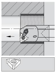 Kennametal - 12.7mm Min Bore Diam, 152.4mm OAL, 9.53mm Shank Diam, E-LSE Indexable Boring Bar - LT Insert, Screw Holding Method - Exact Tooling