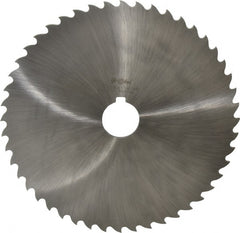 Value Collection - 8" Diam x 1/8" Blade Thickness x 1-1/4" Arbor Hole Diam, 48 Tooth Slitting and Slotting Saw - Arbor Connection, Right Hand, Uncoated, High Speed Steel, Concave Ground, Contains Keyway - Exact Tooling